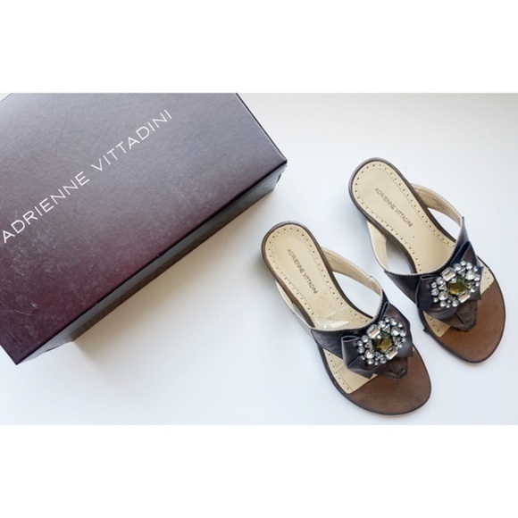 Adrienne Vittadini • Vanity Gemstone Sandals Mini Wedge - Picture 1 of 9